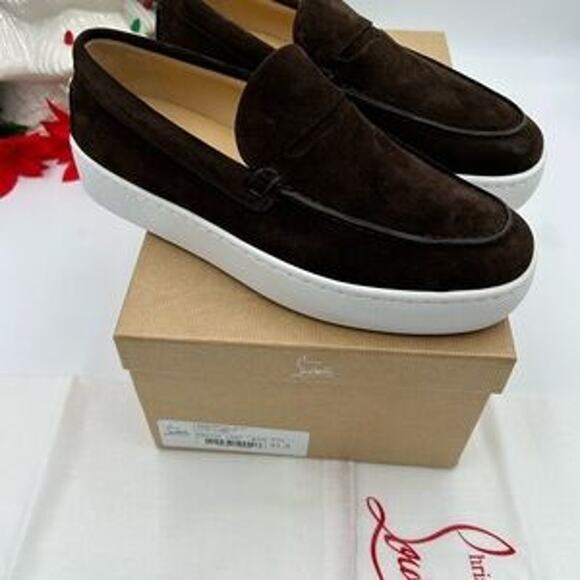 Christian Louboutin Mens PAQUEBOAT suede loafers size 41.5 made in Italy - Picture 12 of 16